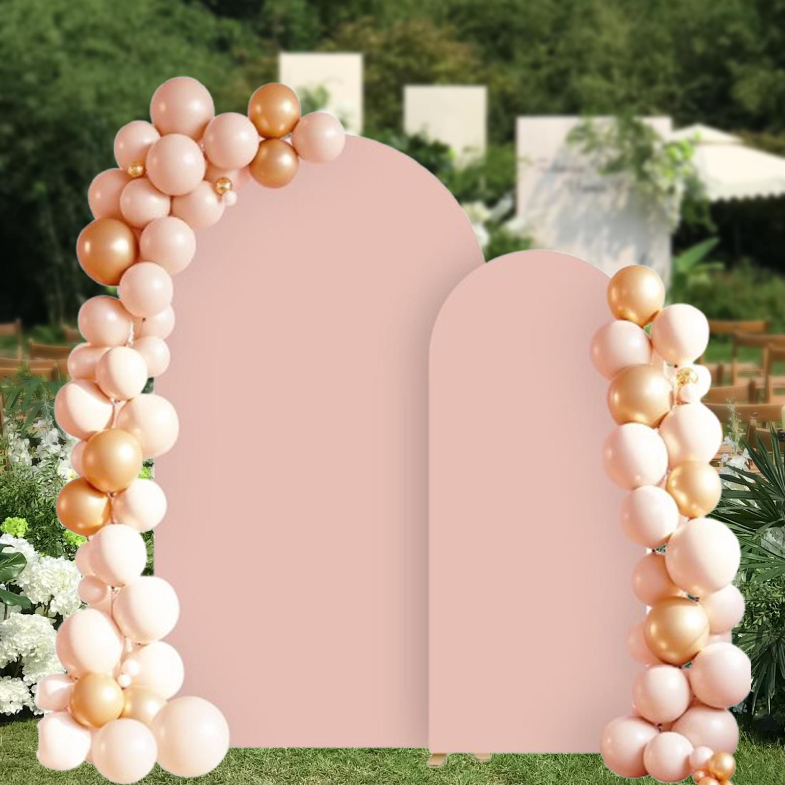 

2 Pieces Arch Backdrop Covers Stand Cover Photo Background Elegant Round Top Photography Props абрикосовий