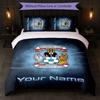Coventry City FC Benutzerdefinierter Name Text Bettwäsche-Set 1 Bettbezug+2 Kissenbezüge Fußball-Logo Personalisierte Geschenk für Besonderen Anlass Schlafzimmer Dekoration
