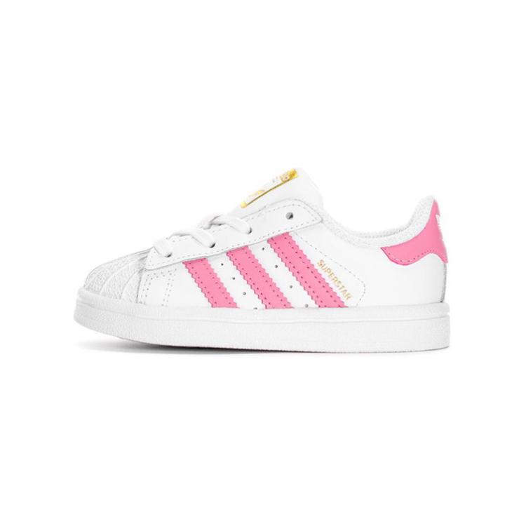 

Adidas Originals SUPERSTAR Низкие кроссовки для малышей Бело-розовые для младенцев и малышей BY3720 22
