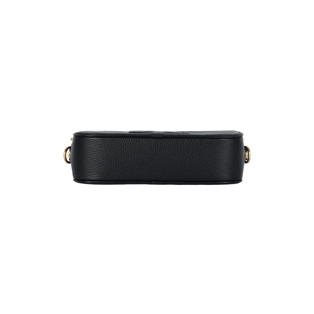 Tory Burch Miller Logo Minimalist Pebbled Leather Crossbody Shoulder Bag Mini Women Bags Black 158757-001