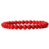 6mm Smooth Natural Stone Beads Bracelet 19cm Length Elastic Strand Handmade Round Beads Jewelry Accessory for Daily Wear