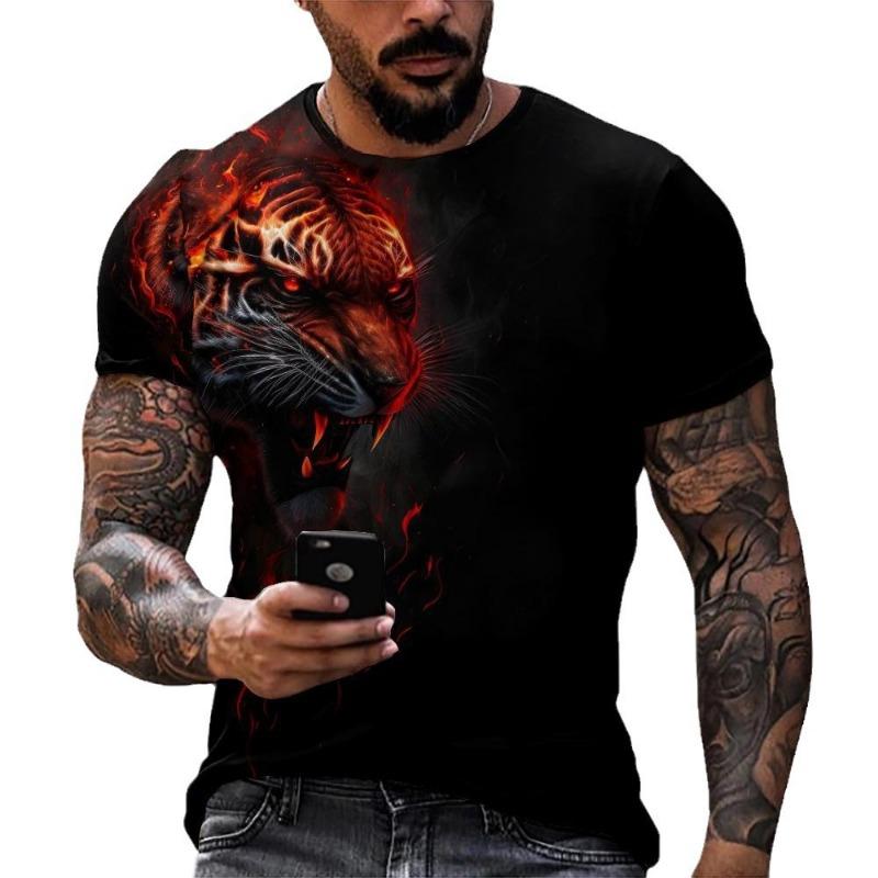 Digital bedrucktes T-Shirt für Herren Sommer-Modetrend Kurzarmshirt