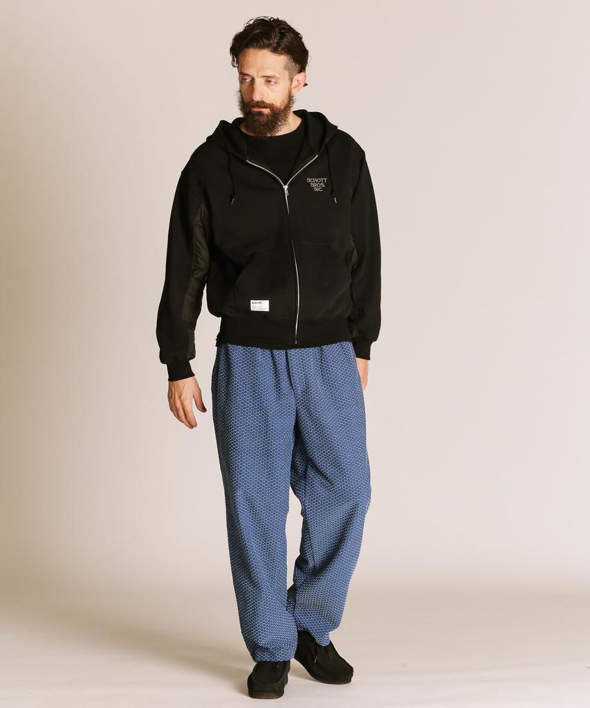 Schott SASHIKO PANTS, Men's, Size L (110), Blue, 782-5210012