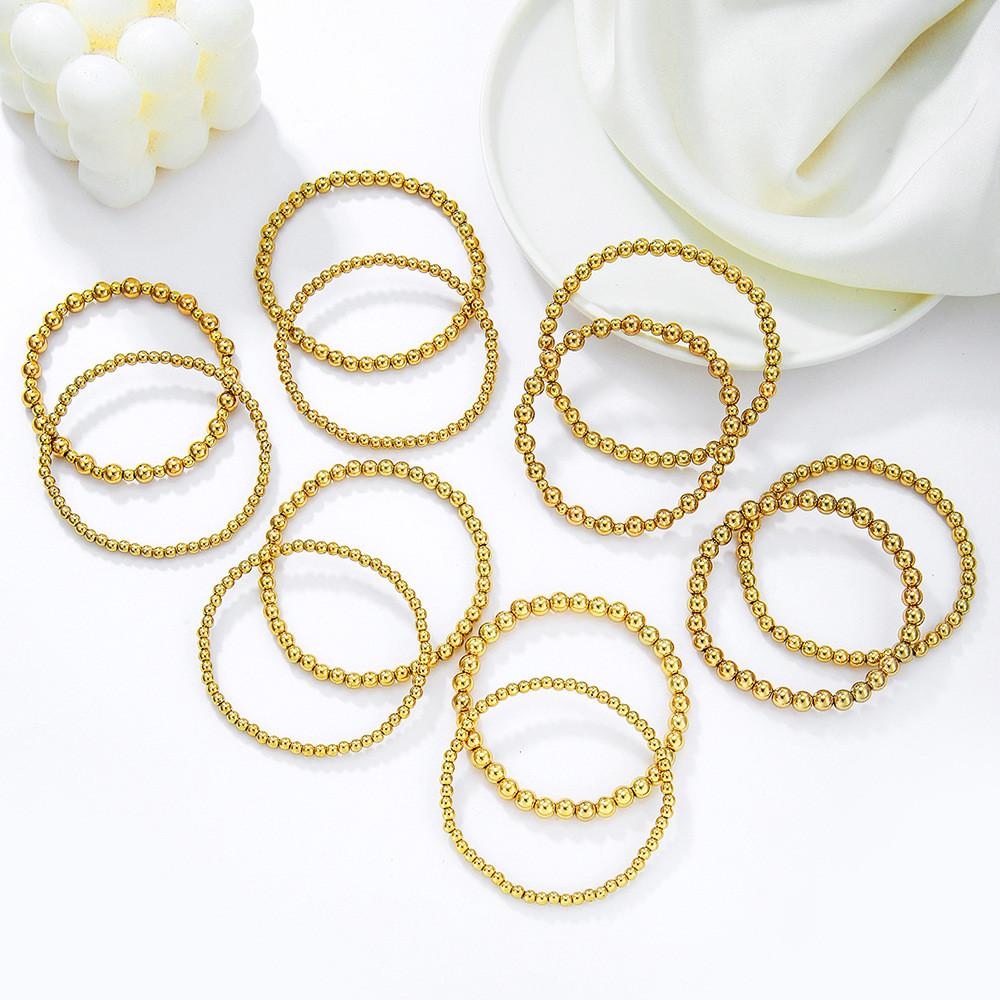 Handmade Geometric Ccb Beaded Bracelet Set For Women With Stretch Fit Perfect For Beach And Casual Wear