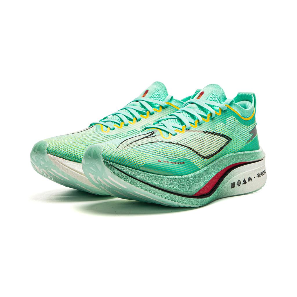 New LiNing Feidian 4 Elite Cushioning Anti Slip Wear Resistant Breathability Low Top Running Shoes Unisex Cyan Yellow ARMU007-12