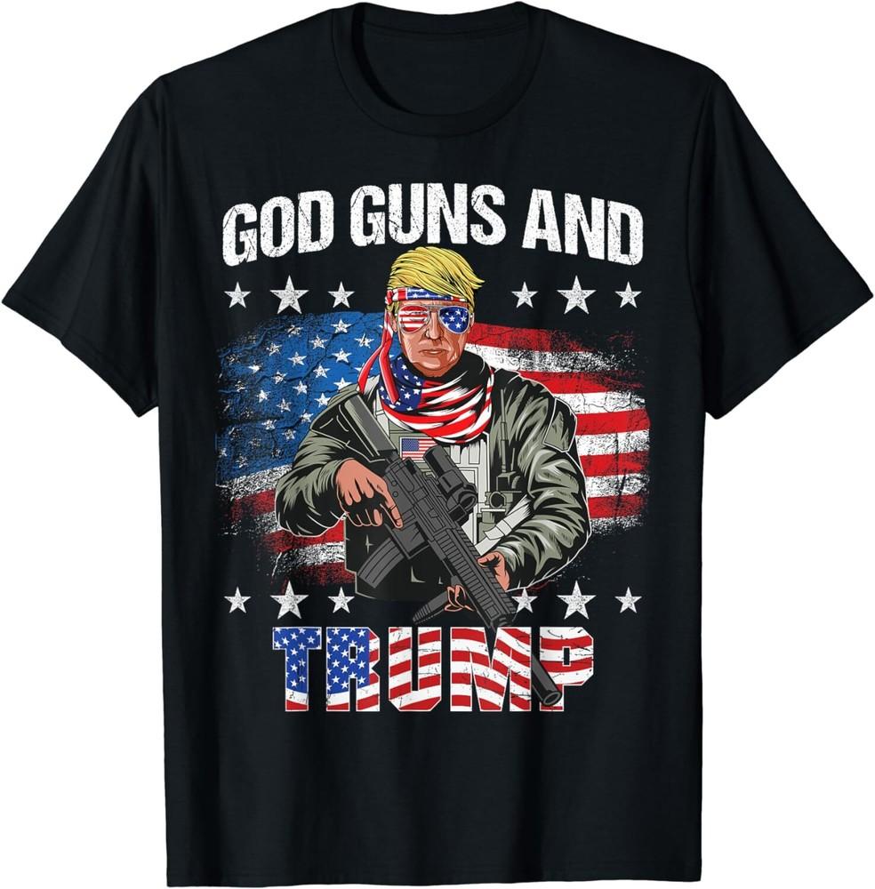 God Guns And Trump 2nd Amendment Flag AR15 American Flag Unisex T-Shirt