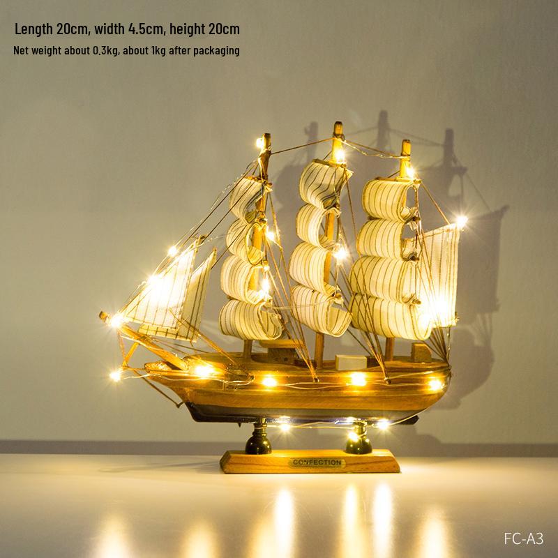 Smooth Sailing Boat Model: Desktop & Bookshelf Ornament for Home Decor
