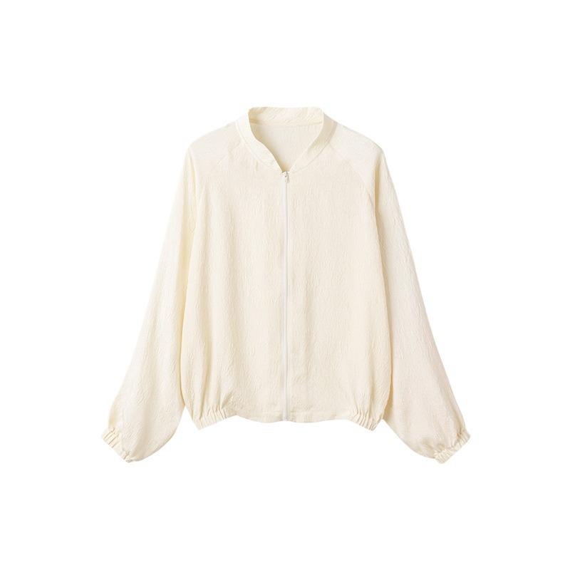 Mulberry Silk Women's Heavyweight Long Sleeve Baseball Jacket