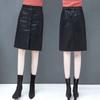 Leather Skirt Women's New High-waisted Spring and Autumn Half Skirt A-line Skirt Slimming PU Leather Short Skirt Package Hip