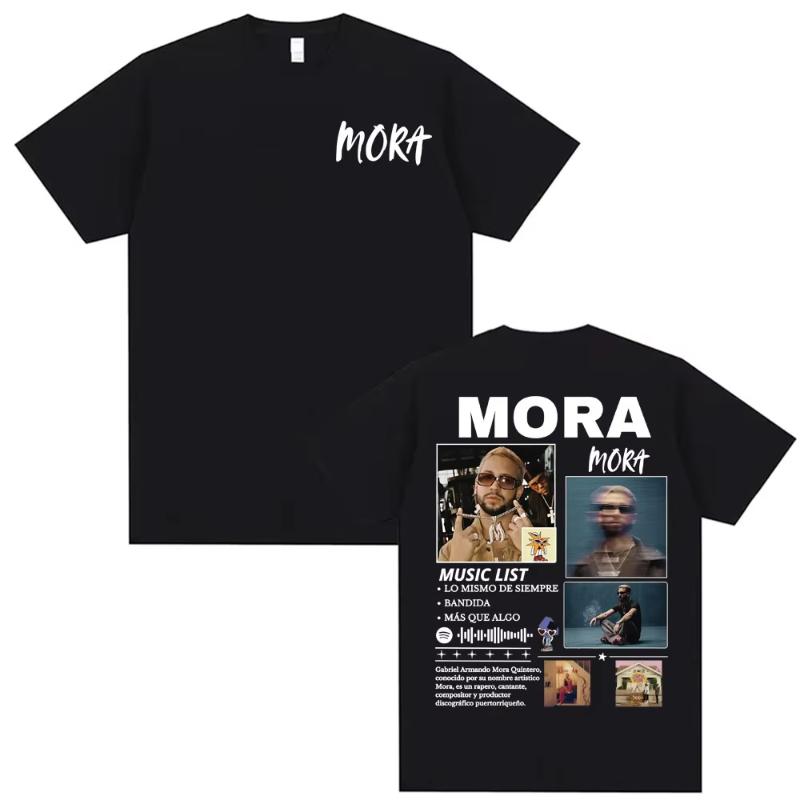 Rapper Mora Lo Mismo Dela Otra Vez Tour Merch T-shirts Men Fashion Hip Hop Vintage T Shirt Unisex Short Sleeve T-shirt Tops