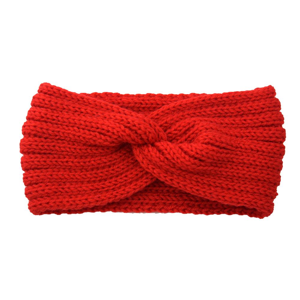 Winter Plush Knitted Wool Headband for Women Girls Warm Elastic Hairbands Hand Made Headscarf Bandana Headwear