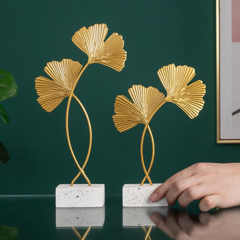 Gold Metal Leaf Wall Decor Wall Ornaments for Bedroom Hanging Parts Hotel Wall Decoration