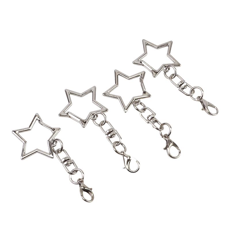 30Pcs Unique Alloy Star Keyring Pendant Star Shaped Clasp For Diy Projects