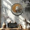 Sun Moon Round Metal Wall Art 8x8 Boho Decorative Aluminum Plaque Modern Rustic Hanging Sign Living Room Office
