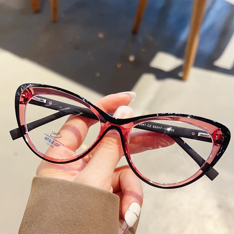 Eyewear Frame Vintage Anti Blue Light Cat Eye Glasses Women Luxury Brand Designer Ladies Myopia Prescription Optical Frames