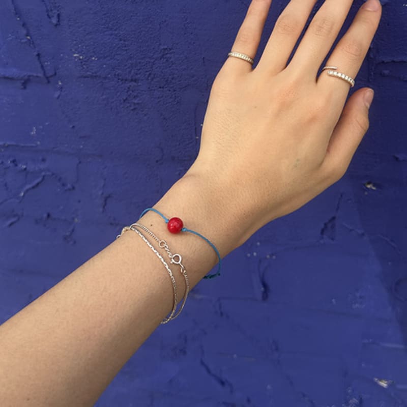 OURPIERRE RED BALL ROPE BRACELET