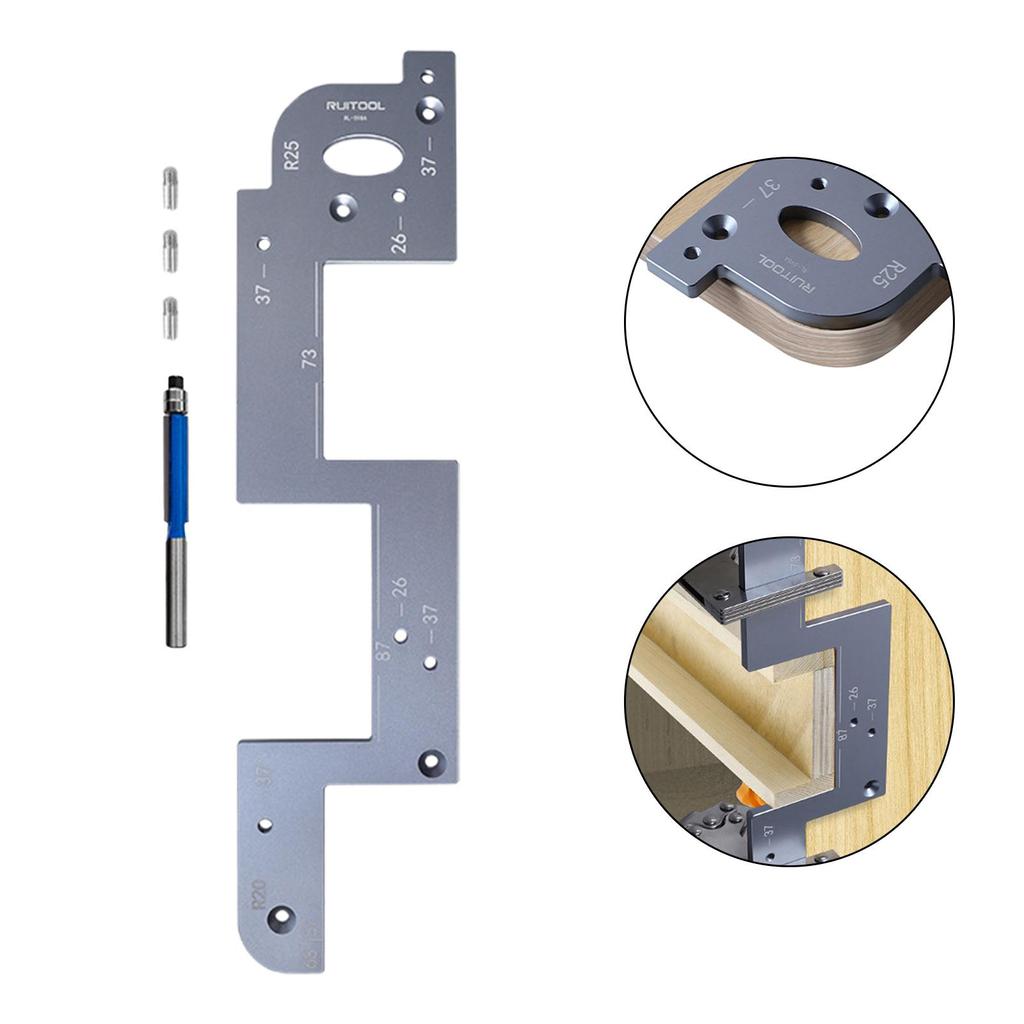 Handle Free Slotting Tool Aluminum Alloy Wood Grooving Guide Slot Positioning Tool for Kitchen Cabinet Closet Door Wardrobe