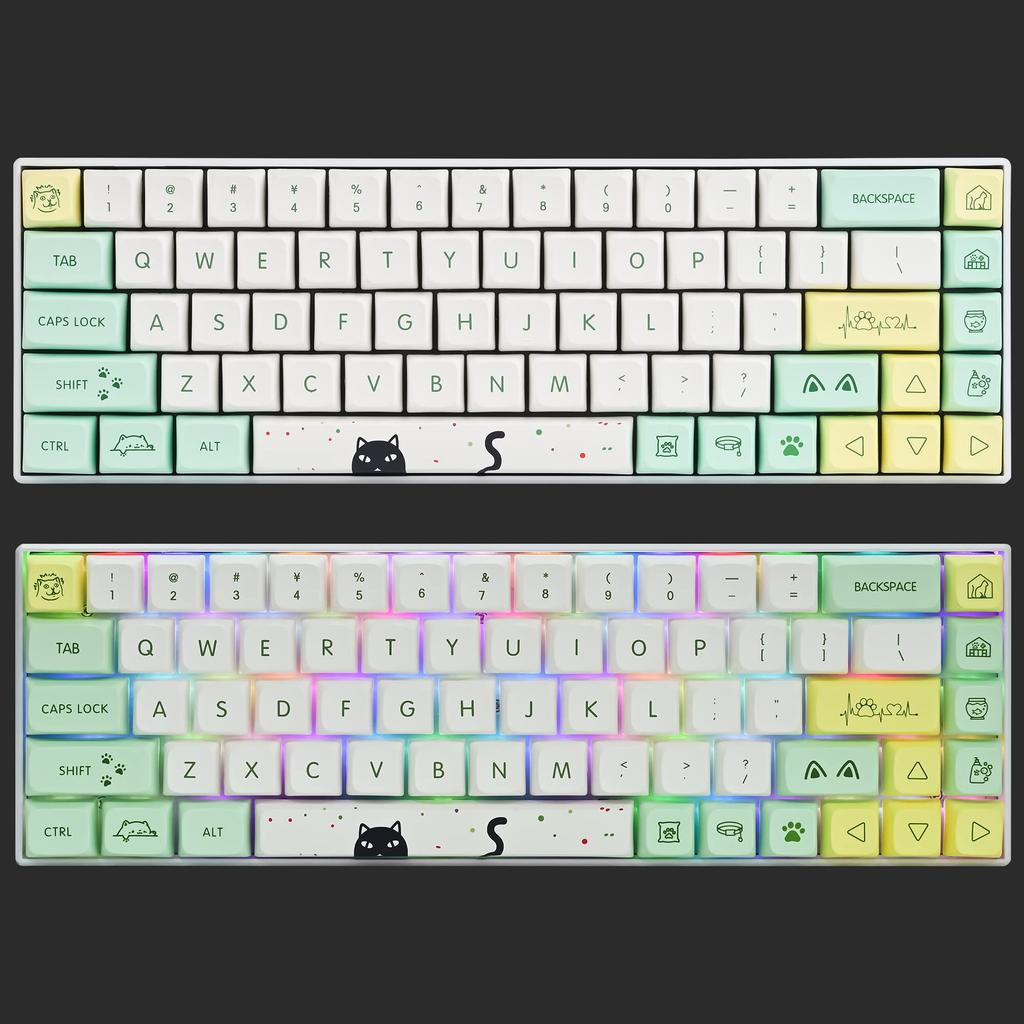 XDA Profile PBT Keycaps 135 Keys Custom Gaming Keycaps ANSI US and Sublimated Cherry Gateron MX Switch Mechanical Keyboard for Layout 60%, (Strange