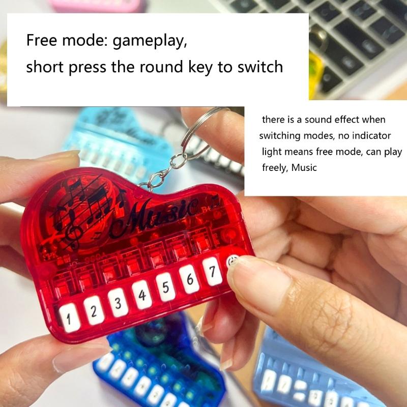 Brinquedo Chaveiro Piano Miniatura Tocável Para Crianças Instrumento Musical Portátil Com Luz LED Design de Plástico Seguro