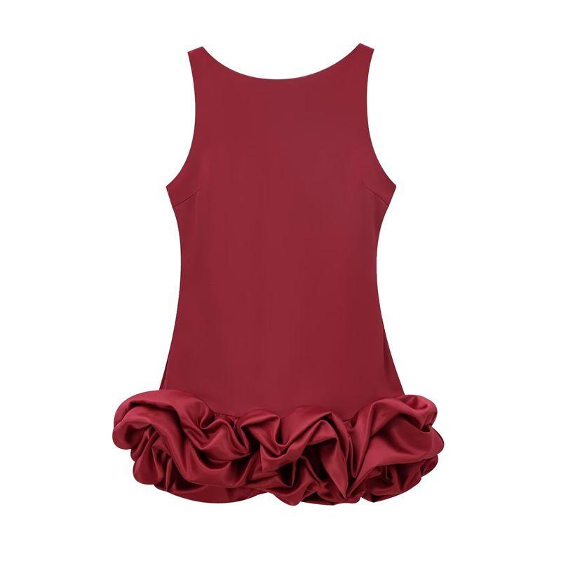 

Moonlight Ballet French Pure Desire Fancy Sleeveless Layer Bud Pettiskirt Hip-Wrapped Dress Short Dress Ankoala Red XS