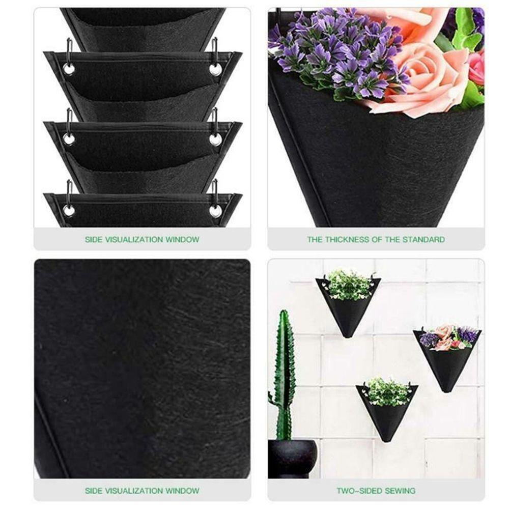 Plants Pot Wall Mount Hanging Bag Wall Mount Pot Triangle Flower Planter Bag For Decoration Yard Home
