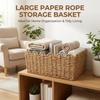 Wicker Storage Basket Paper Rope Material Large Capacity Home Organization