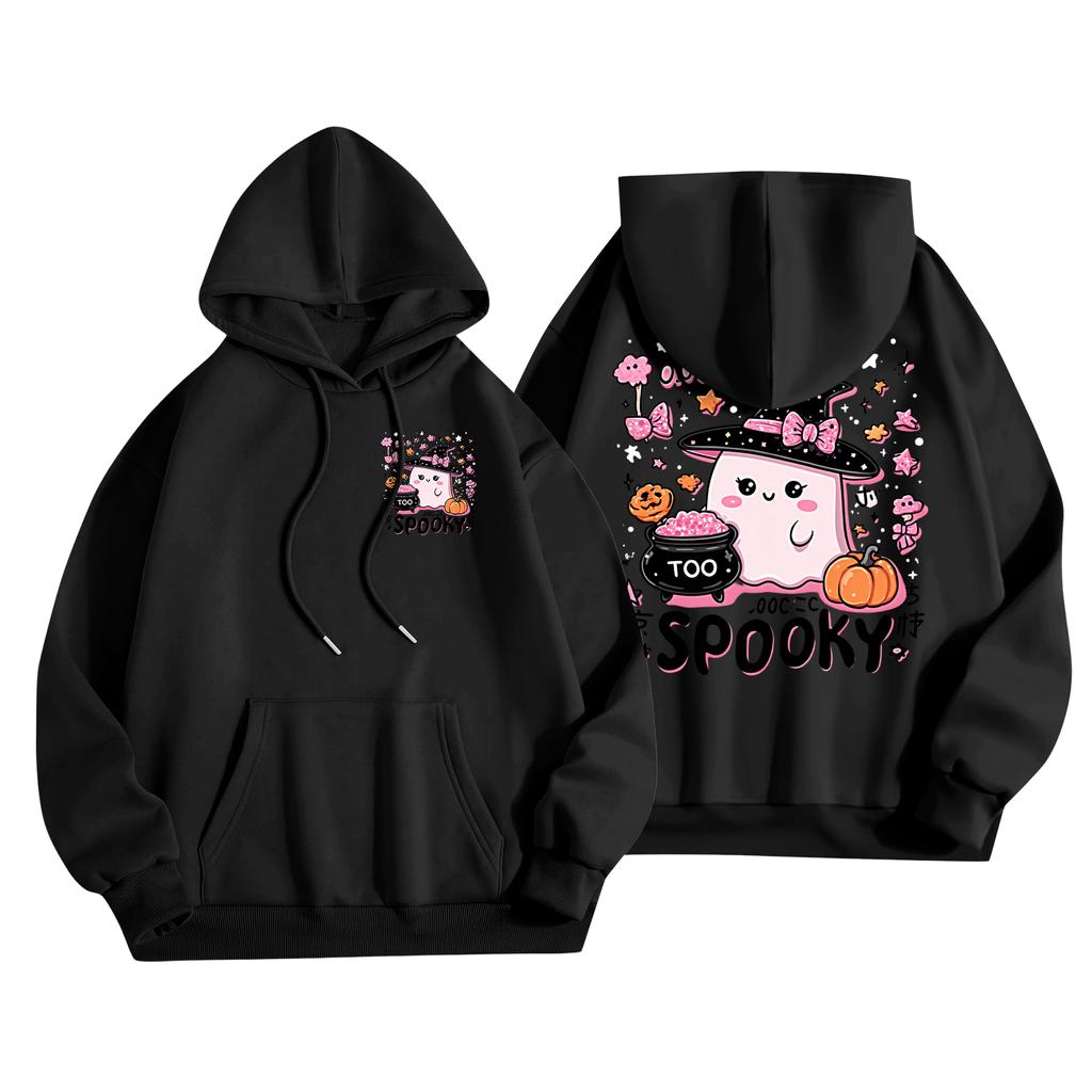 Children's Casual Fashion Halloween Print Long-Sleeved Hooded Sweatshirt