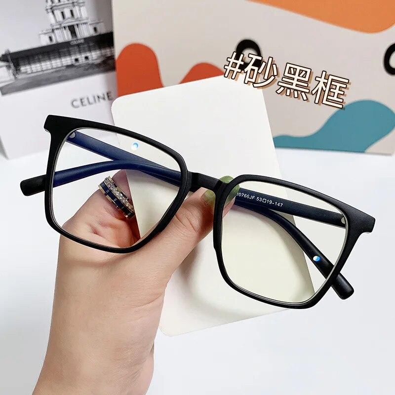 Fashion Unisex Square Glasses PC Frame Gentle Black Rectangle Eyewear for Men Women Party