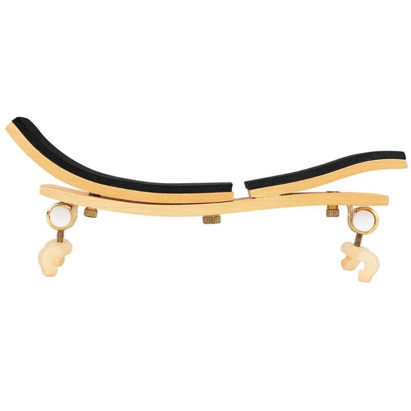 Ergonomic Violin Chin Rest 4/4 Adjustable Height Wood Shoulder Support Comfortable Violin Shoulder Cushion for Comfort