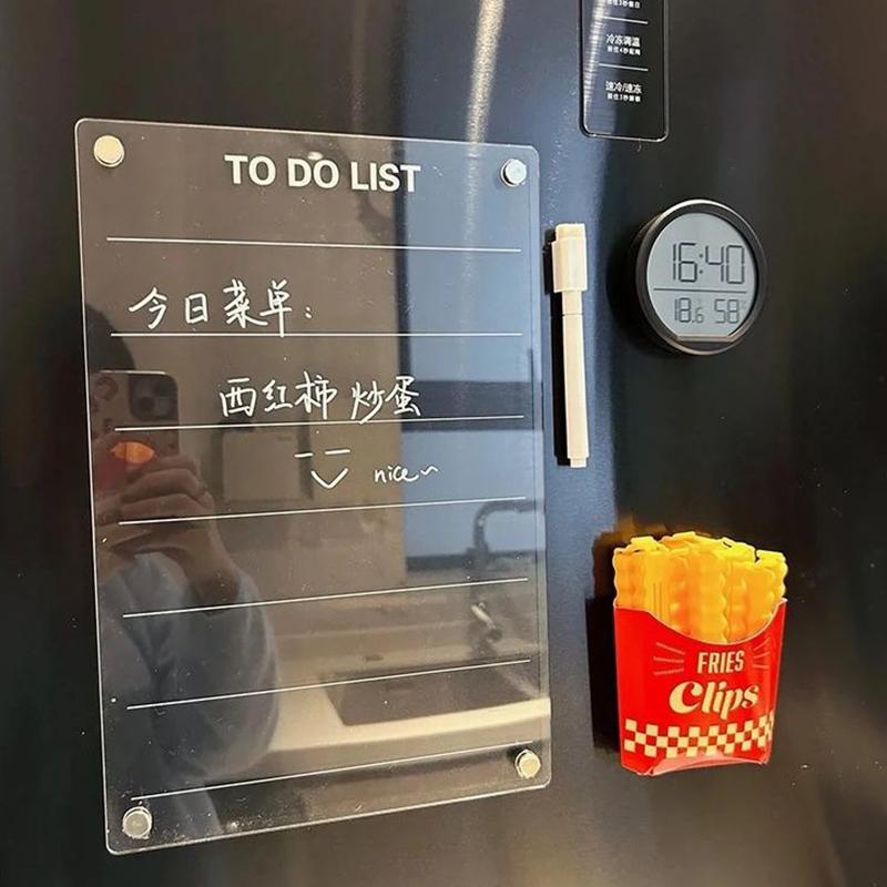 Acrylic Refrigerator Magnet Calendar Board Magnetic Handwritten Erasable Message Board Whiteboard Memo Weekly Planner