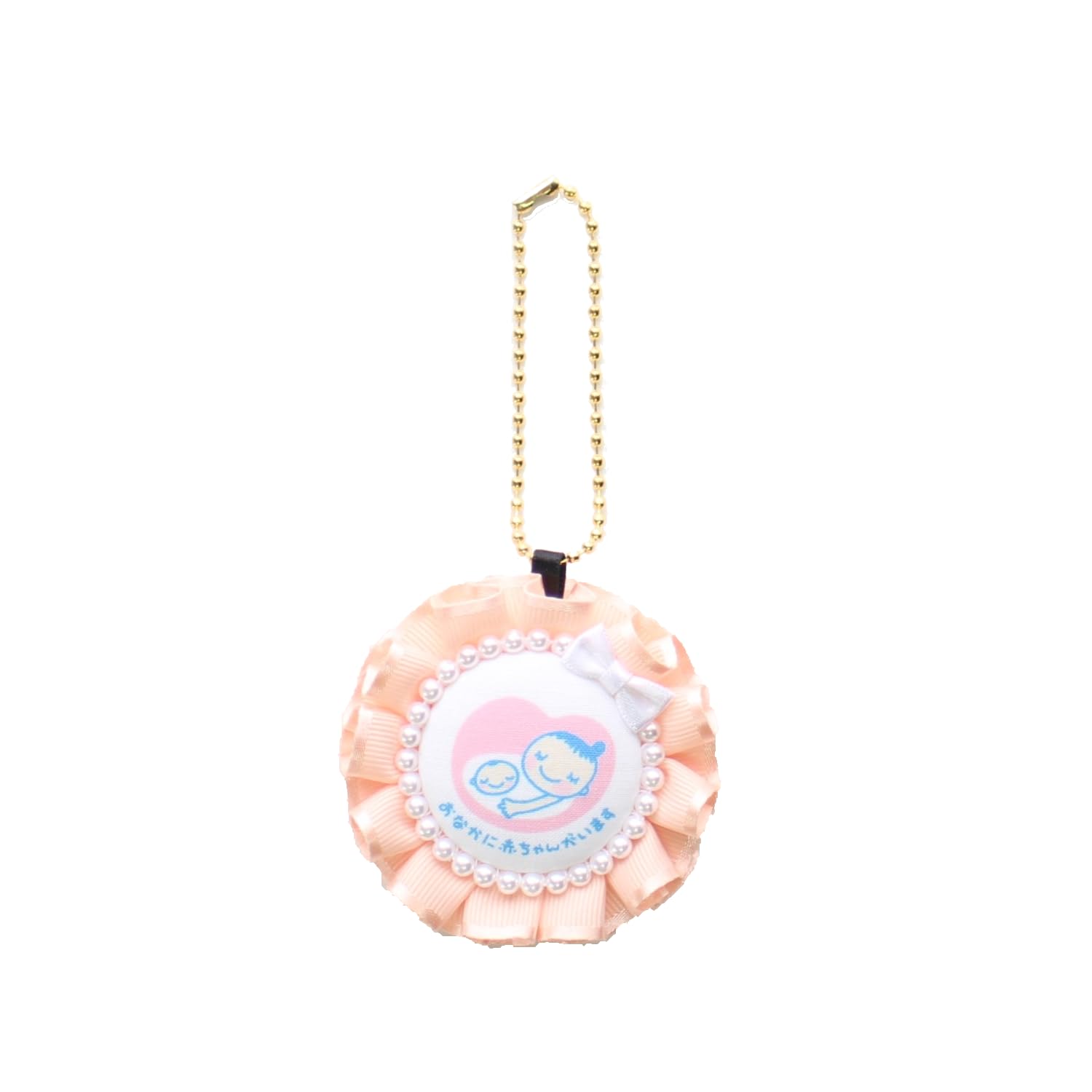 TOA ROSETTE Maternity Rosette (toamwg-01), Double-Sided Maternity Mark, Maternity Keychain, Pregnancy Celebration, Pearl Charm, Stylish Gift, Ribbon,