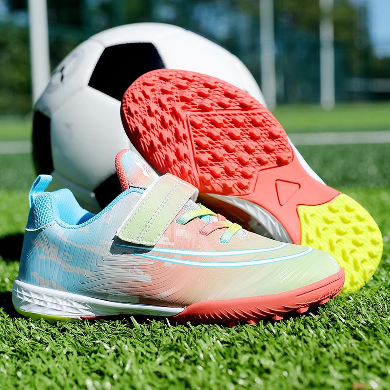 Children's Football Shoes for Girl Field Training Outdoor Sports Futsal Court Football Boot Pink Cute Turf Soccer Shoes for Kids