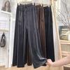 New Autumn Winter Gold Velvet Wide-leg High-waist Drawstring Loose Slim Versatile Casual Trousers