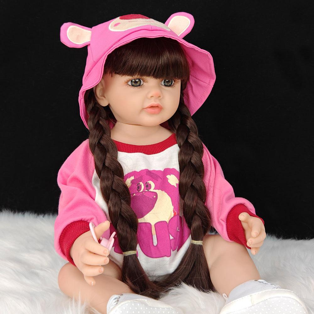 55CM Full Body Soft Silicone Reborn Toddler Doll Lifelike Soft Touch High Quality Doll Gifts for Children home Birthday Christmas gifts