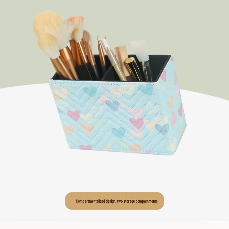 Multifunctional Leather Organizer Box for Pens, Remotes, Office & Makeup Supplies