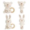 Baby Organic Cotton Rattle Set With Grasping And Soothing Features For Newborns