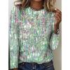 QICED Women's Fashion Casual Long Sleeve O-Neck Blouses & Shirts