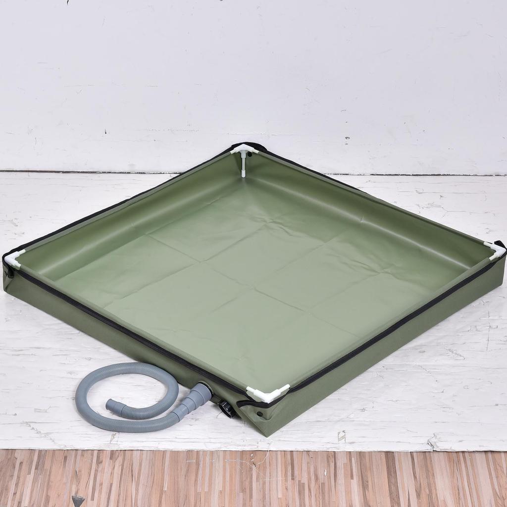 Tavă de Duș de Camping Pliabilă Bazin de Duș Exterior Bază de Incintă cu Orificiu de Drenaj Bazin Impermeabil Fund pentru Cort/Copertină pentru Baia Animalelor de Companie