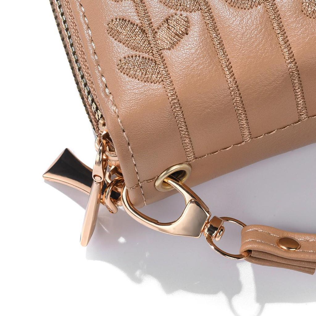 2026 Women's Embroidered Flower Wallet: Long, Large Capacity, Multi-Card Slot, Phone Holder