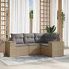 VidaXL Garden Lounge Set with Cushions 4 Pcs, Patio Sofas, Patio Furniture Set, Outdoor Furniture, Beige 3222508