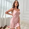 Summer New Ice Silk Sexy Backless Women Homwear Thin Breathable Ladies Halter Short Skirt