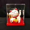 Solar-Powered Waving Maneki-neko Ornament, 2-Inch, Attracts Wealth for Office Desk or Cashier Counter Decoration