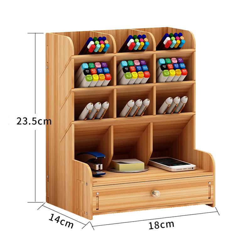 Nordischer Kreativer Holz-Stifthalter: Desktop-Organizer mit großer Kapazität und mehreren Fächern