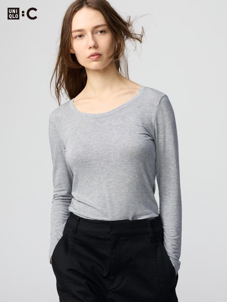 Uniqlo HeaTTech Cashmere Blend U Neck T  Long Sleeve  exTra Warm