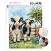 Handmade Framed Pearl Painting Set with Cute Farm Baby Cow Design 5D Shiny Bead Art Canvas Creative Craft for Home Wall Room Decor