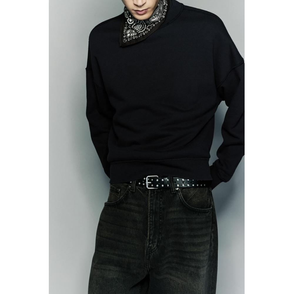 H M Cotton sweatsHirt Oversized Fit Black