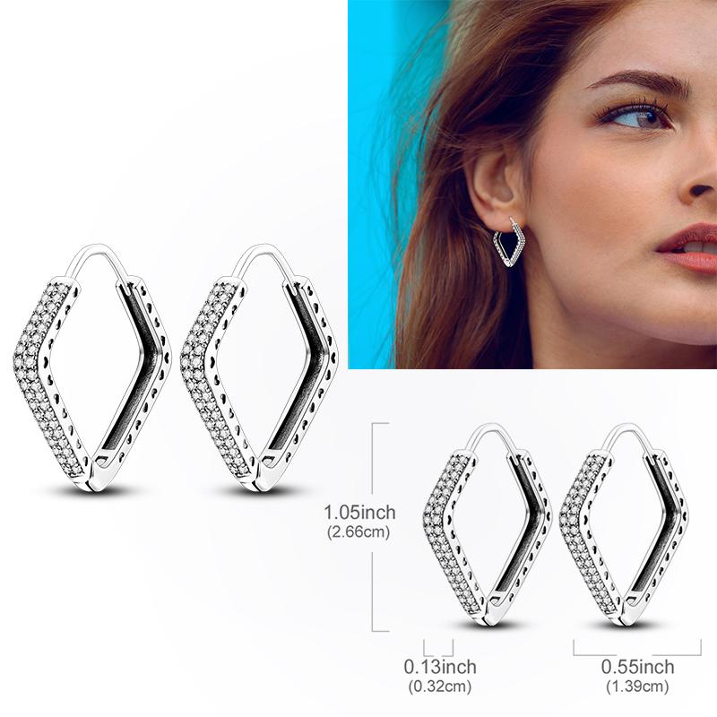 925 Silver Hoop Earring Moon Sun Earring Pendent Zircon Heart Shape Star Eardrop For Women Girl Making Jewelry