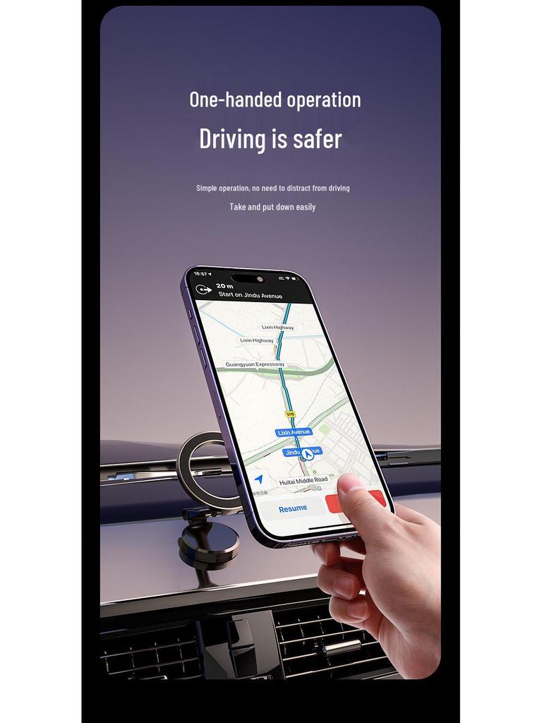 360° Rotating Magnetic Phone Holder – Compact, Multifunctional Stand for Home & Car