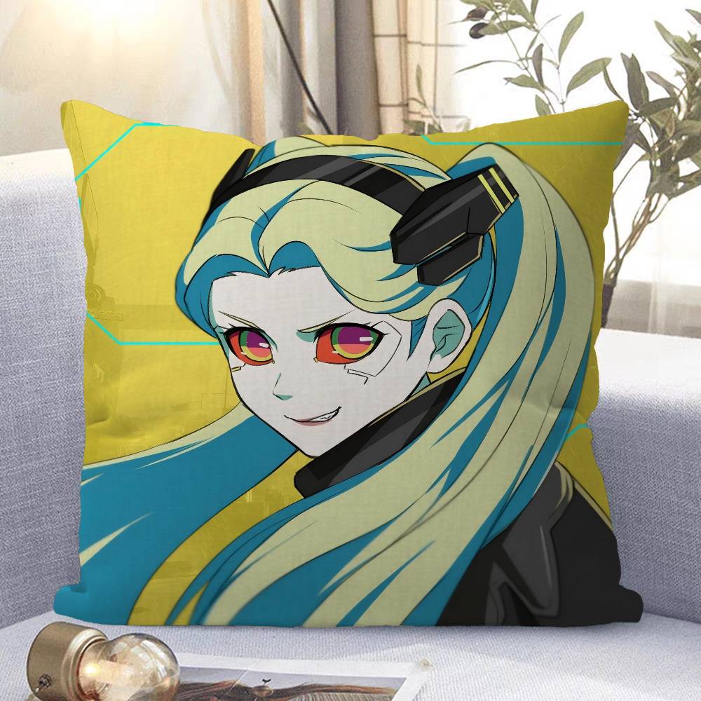 Киберпанк Ребекка Наволочка Чехол для подушки дивана Украшение дома Детский подарок 16x16Inch