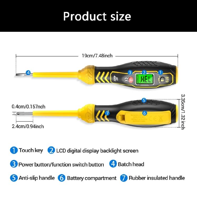Electrician Tester Pen Word/Crossing High Torqued Screwdriver Electricity Detector Meter Buzzer Alarm Electricity Test Tool